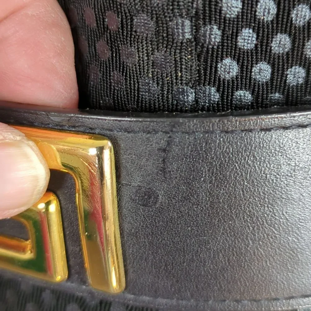 Vintage Compagnie Internationale Express Leather Belt With Gold Accents